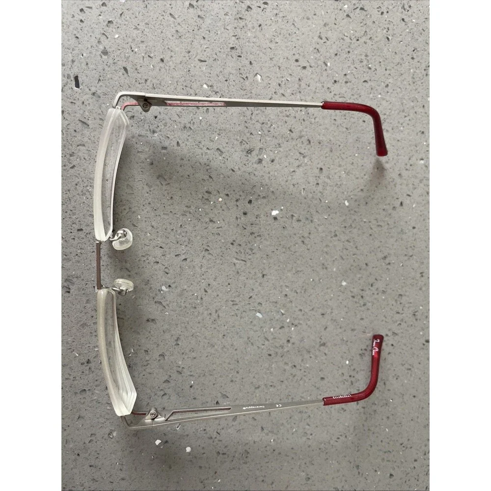 Caravaggio Half Rim Eyeglasses Frames ONLY 48-18-135 Red Metal BUR HE02